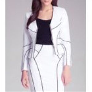 Bebe white with black lining suit